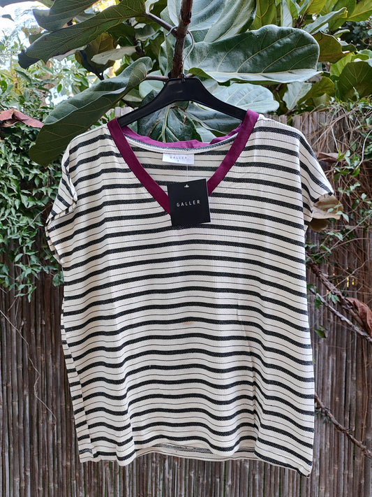 חולצת פסים שחור לבן. חדשה. Galler - Image 4 by Galler