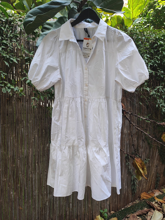 שמלה לבנה קייצית מדורגת כייפית ZARA - Image 2 by ZARA