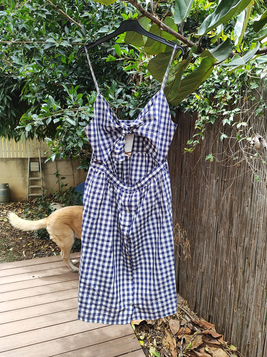 שמלת קיץ משובצת עם פתח הצצה - Image 3 by ZARA