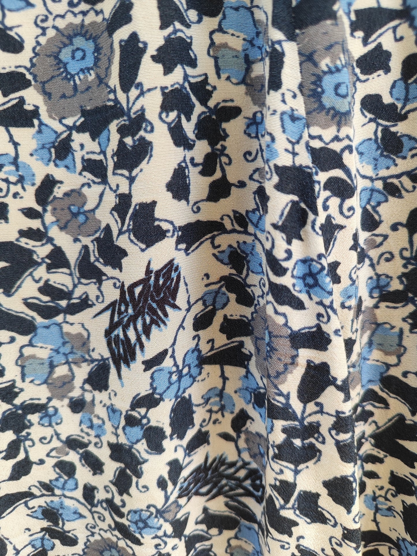 ZADIG&VOLTAIRE חצאית פרחונית בגווני כחול על רקע לבן