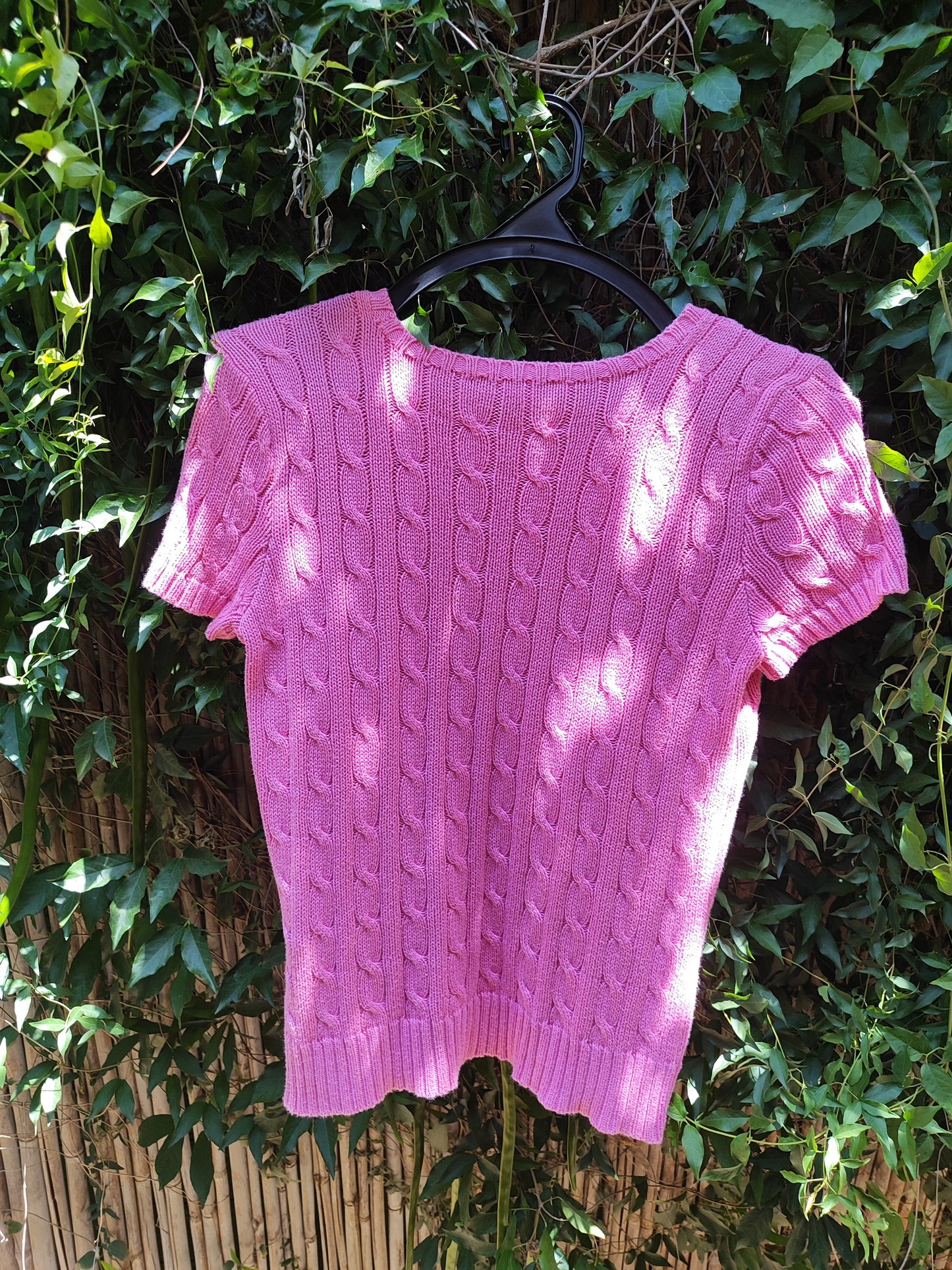 חולצה קצרה סריג בורוד. RALPH LAUREN