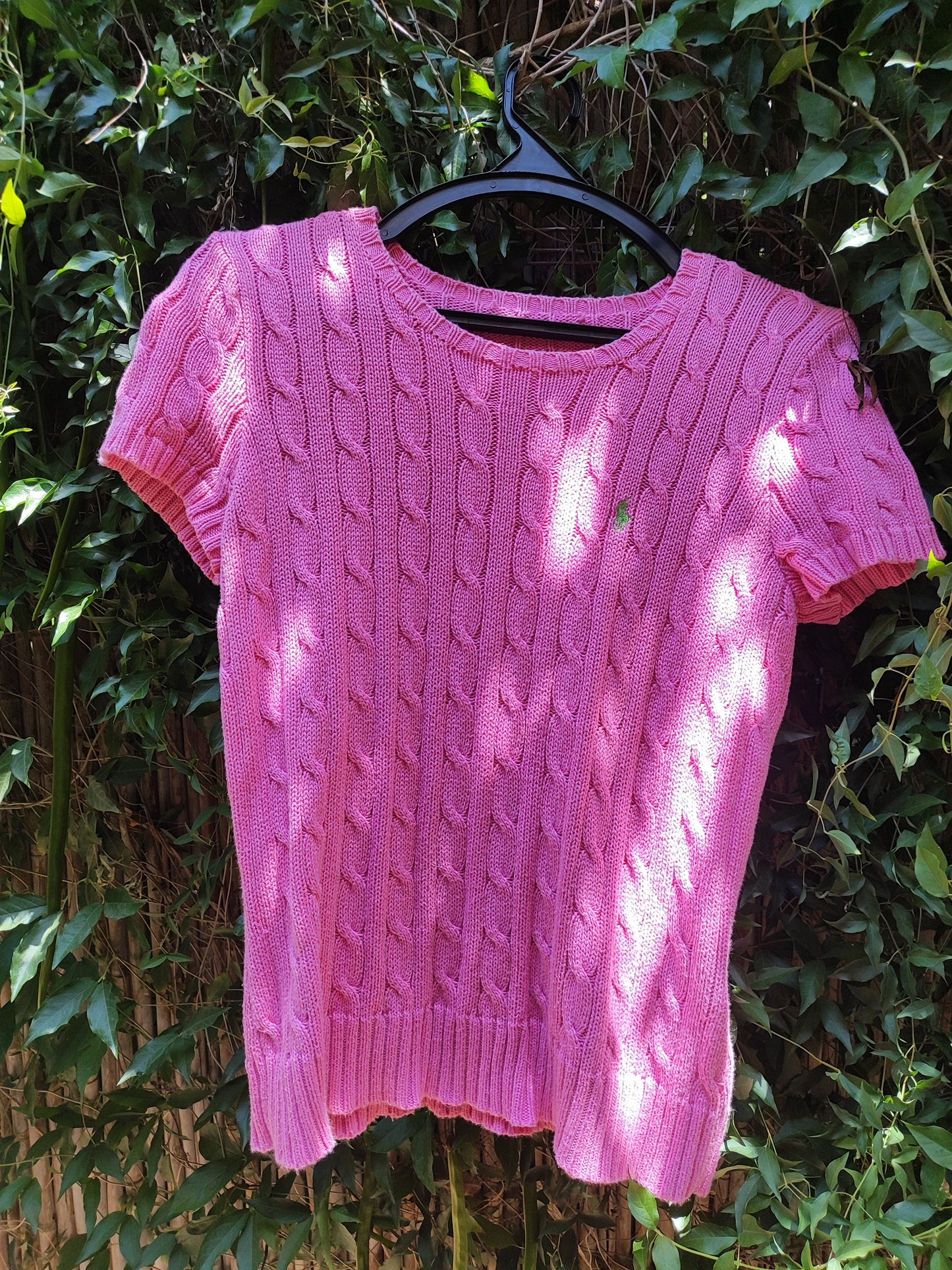 חולצה קצרה סריג בורוד. RALPH LAUREN