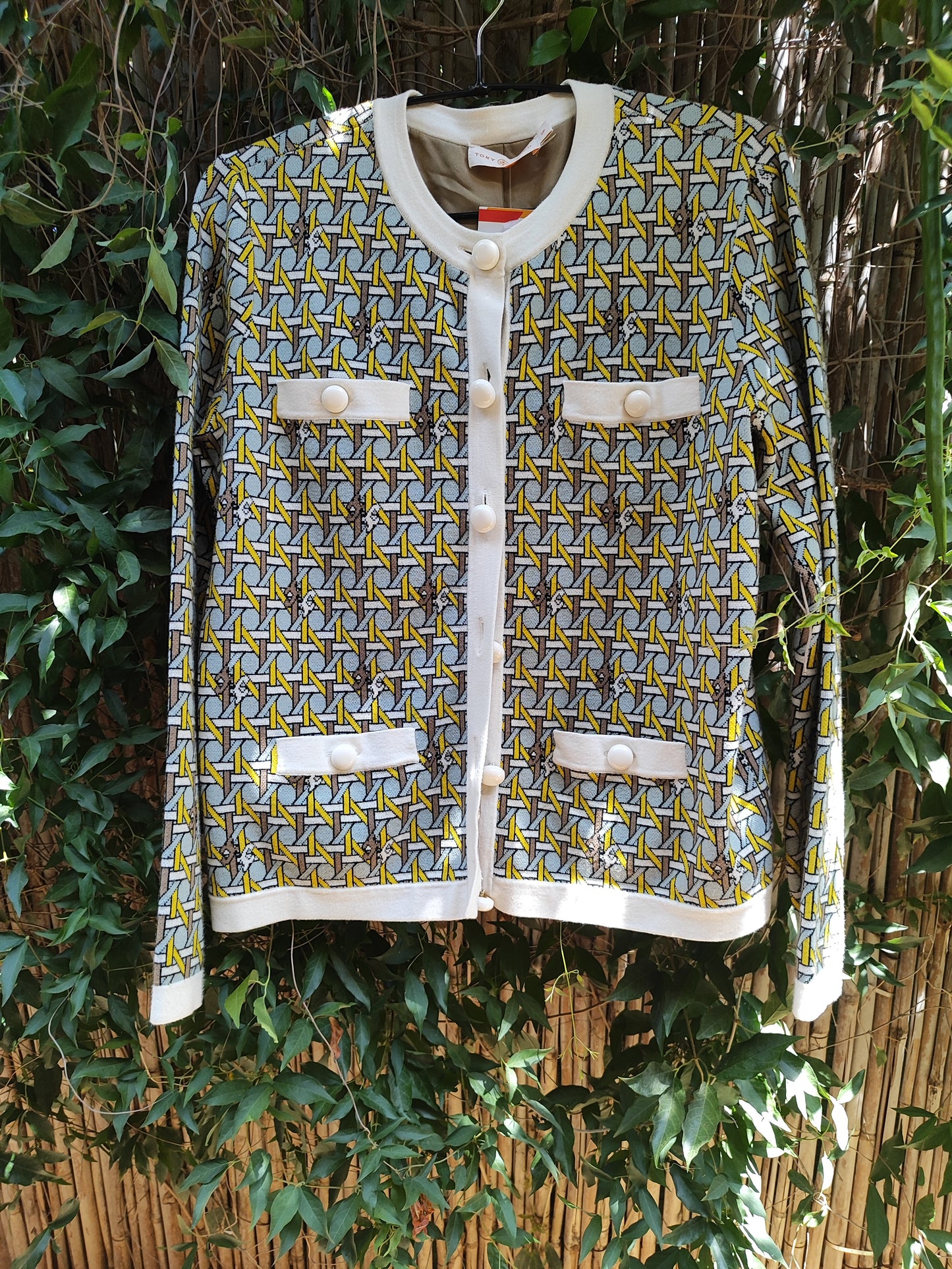 TORY BURCH. עליונית סריג . במראה וינטג'. 4  כיסים קדמיים.