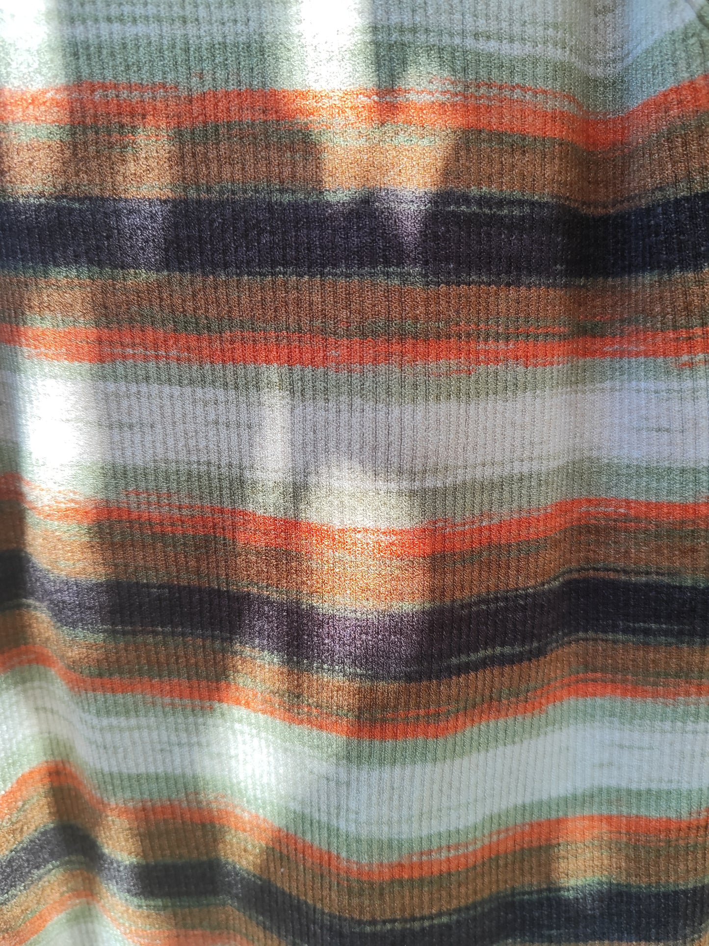 MASSIMO DUTTI. גופיה סריג. פסים בצבעי אדמה. סטרצית